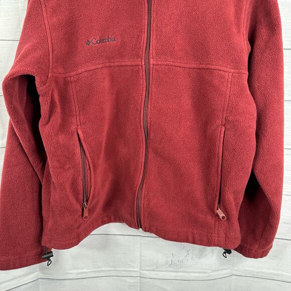 Columbia Mens Size Medium Steens Mountain 2.0 Full Zip Fleece Jacket Red Berry - Picture 4 of 11